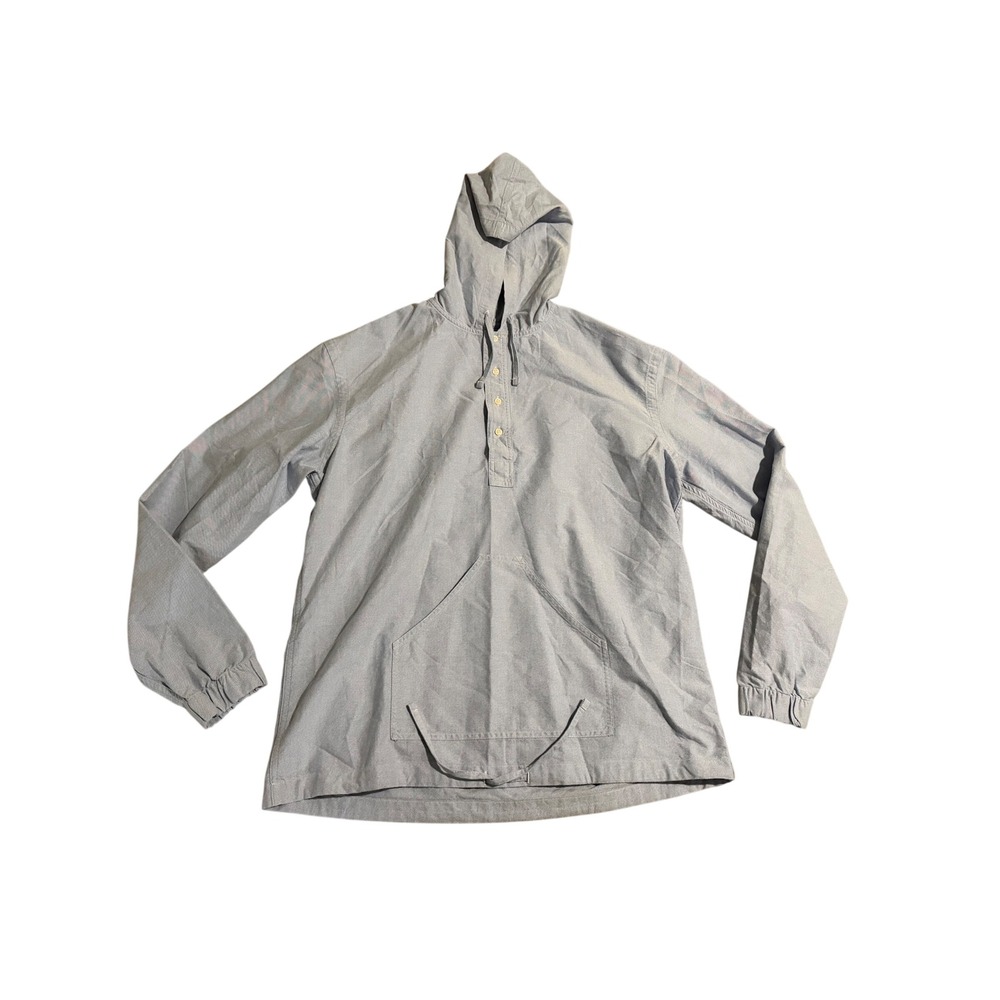 Ralph Lauren Oxford Anorak Men L Light Blue Hooded Pullover Shirt